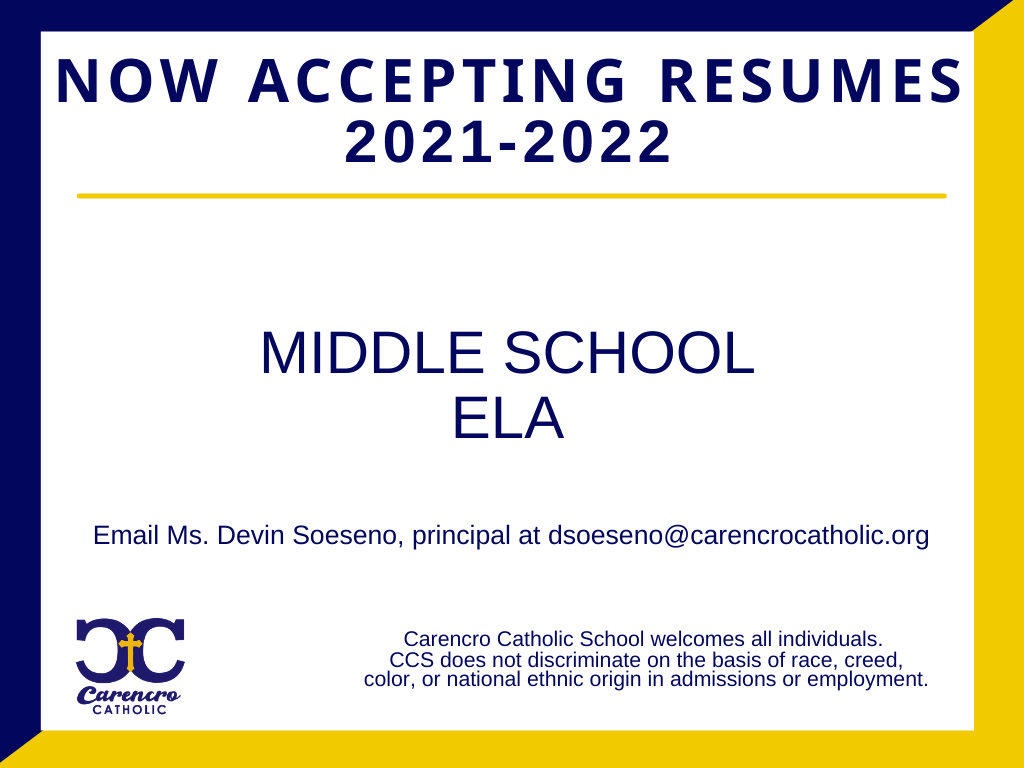 now hiring for ELA middle school