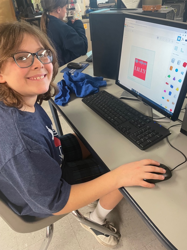 Lilly is adding her soundwave into Tinkercad.
